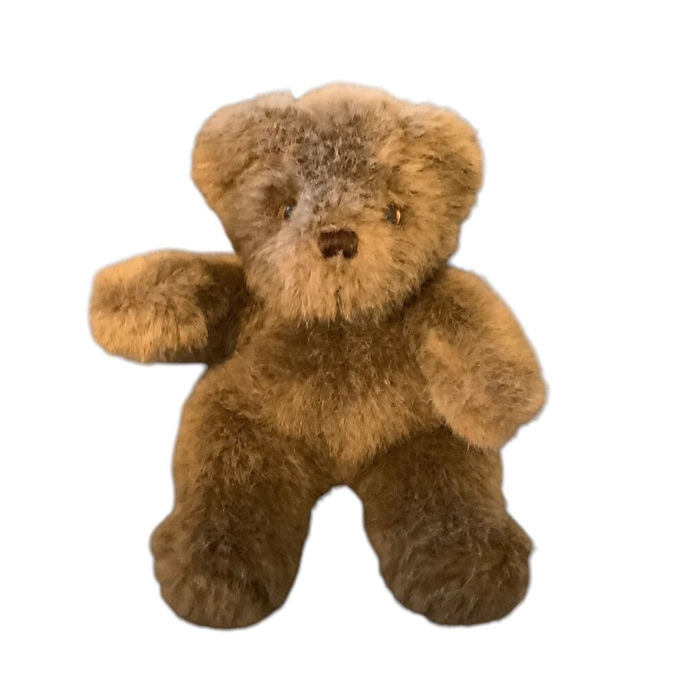 Vintage 1987 Heartline Plush Teddy Bear Soft‎ Toy Brown 8” Stuffed Animal